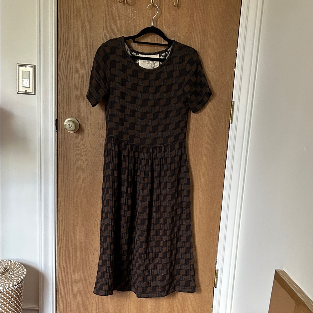 Ace & Jig Brown Checkered Dress
